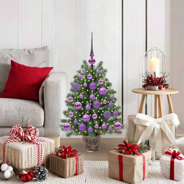 Berkfield Home Artificial Christmas Tree with 150 LEDs Green 75 cm PE & PVC - image 1