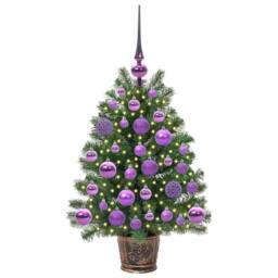 Berkfield Home Artificial Christmas Tree with 150 LEDs Green 75 cm PE & PVC - thumbnail 3