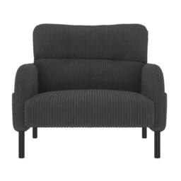 Direct Wicker Single Corduroy Armchair, Wide Seat Lounge Chair, Accent Furniture in Grey - Size: 1 Pack - thumbnail 8