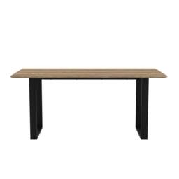 Lemon Pavilion Furniture Antibes Dining Table - MDF/Metal - L180 x W90 x H76 cm in Black - Size: 1 Pack