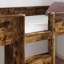 Berkfield Home Bunk Bed for Kids Smoked Oak 90 x 200 cm Engineered wood in Brown - thumbnail 3