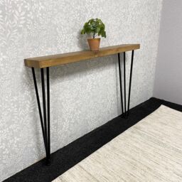 KOSY KOALA Modern Side Console Table with Veneer Top & Iron Legs in Bronze - thumbnail 7