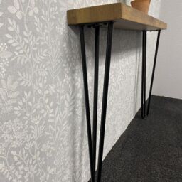 KOSY KOALA Modern Side Console Table with Veneer Top & Iron Legs in Bronze - thumbnail 3
