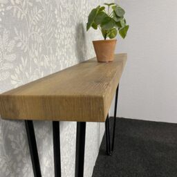 KOSY KOALA Modern Side Console Table with Veneer Top & Iron Legs in Bronze - thumbnail 6