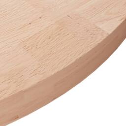 Berkfield Home Round Table Top √ò70x4 cm Untreated Solid Wood Oak in Light Beige - Size: 70x4 cm - thumbnail 3