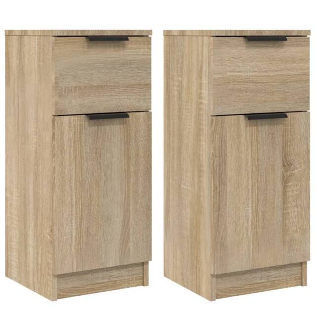 Berkfield Home Sideboards 2 pcs Sonoma Oak 30x30x70 cm Engineered Wood in Brown - Size: 30 x 30 x 70 cm - image 1