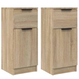 Berkfield Home Sideboards 2 pcs Sonoma Oak 30x30x70 cm Engineered Wood in Brown - Size: 30 x 30 x 70 cm - thumbnail 1