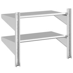 Berkfield Home Durable 2-Tier Wall Shelf 75x40x60 cm Silver Stainless Steel - Size: 75 x 40 x 60 cm - thumbnail 7
