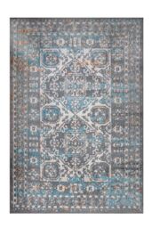 Kukoon Silver Grey Traditional Bordered Living Area Rug in Mid Grey - Size: 120 cm x 170 cm - thumbnail 1