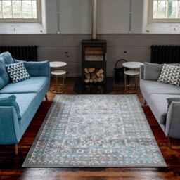 Kukoon Silver Grey Traditional Bordered Living Area Rug in Mid Grey - Size: 120 cm x 170 cm - thumbnail 3