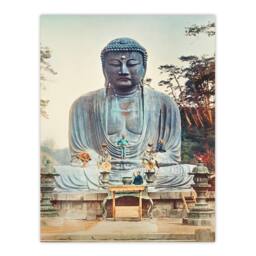 Artery8 Ogawa Kazumasa Framed Wall Art Print The Bronze Buddha at Kamakura in Blue - Size: A4 - thumbnail 3