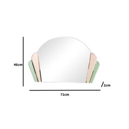 Melody Maison Pink & Green Glass Art Deco Arch Fan Wall Mirror 71cm X 46cm - Size: 71 cm X 46 cm - thumbnail 7