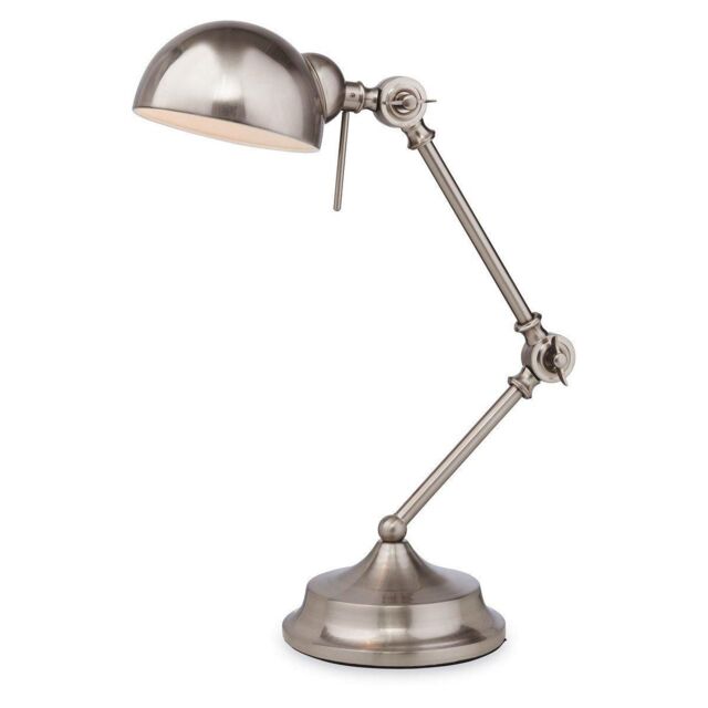 Netlighting Beau 1 Light Table Lamp Brushed Steel E14 in Grey