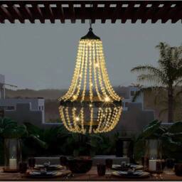 NESTLUNE Solar Powered Acrylic Crystal Chandelier Light in Clear - thumbnail 4