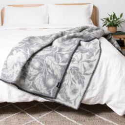 Native Natural Soft Grey Bird Pure Wool Blanket - Size: Large - thumbnail 2
