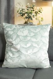 Ashley Wilde Jaden Printed Velvet Cushion in Green - Size: 50 cm x 50 cm - thumbnail 4
