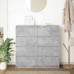 Berkfield Home Sideboard Concrete Grey 100x35x99 cm Engineered Wood - Size: 100 x 35 x 99 cm - thumbnail 3