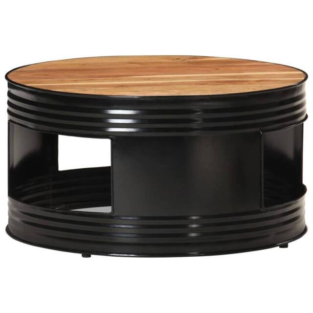 Berkfield Home Coffee Table Black 68x68x36 cm Solid Acacia Wood - Size: 68 x 68 x 36 cm - image 1