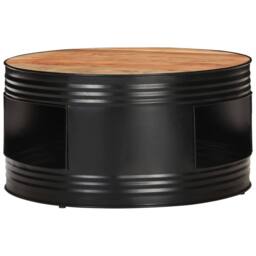 Berkfield Home Coffee Table Black 68x68x36 cm Solid Acacia Wood - Size: 68 x 68 x 36 cm - thumbnail 2