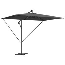 Berkfield Home Modern Cantilever Banana Parasol Anthracite 294 x 200 x 254 cm in Dark Grey - thumbnail 3