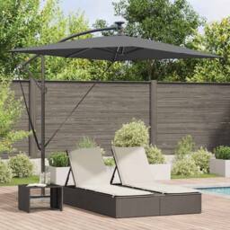 Berkfield Home Modern Cantilever Banana Parasol Anthracite 294 x 200 x 254 cm in Dark Grey - thumbnail 2