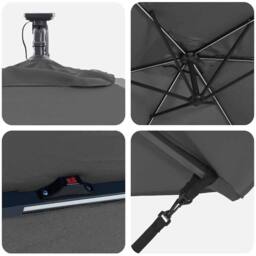 Berkfield Home Modern Cantilever Banana Parasol Anthracite 294 x 200 x 254 cm in Dark Grey - thumbnail 9