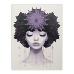 "Wee Blue Coo Wall Art Print Love In Lavender Lilac Portrait Meditate Living Room in Purple - Size: W24"" x H32""" - thumbnail 1
