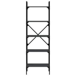 Berkfield Home Bookcase 5-Tier Black 56x31.5x174 cm Engineered Wood - thumbnail 4