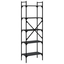 Berkfield Home Bookcase 5-Tier Black 56x31.5x174 cm Engineered Wood - thumbnail 6