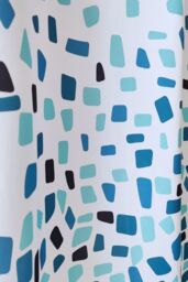 Neel Blue Mosaic Blue Polyester Shower Curtain, Water-Resistant Bathroom Curtain With 12 Hooks - 180x200cm - Size: 180 cm width x 200 cm drop - thumbnail 4
