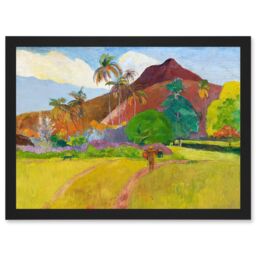 Artery8 Paul Gauguin Tahitian Landscape Painting Artwork Framed Wall Art Print A4 in Black - thumbnail 1