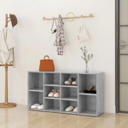 Berkfield Home Shoe Bench Concrete Grey 103x30x54.5 cm Engineered Wood