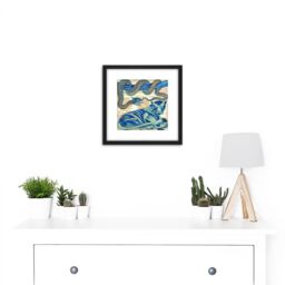 Artery8 De Morgan William Serpent Cat Painting 8X8 Inch Square Wooden Framed Wall Art Print Picture with Mount in Black - thumbnail 2