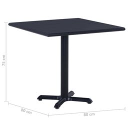 Berkfield Home Garden Table Black 80x80x75 cm - Size: 80 x 80 x 75 cm - thumbnail 6