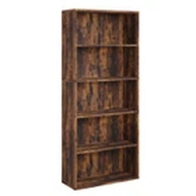 Havendro 5 Tier Large Bookcase Wooden Cube Storage Shelves Wood in Brown - image 1