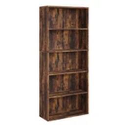 Havendro 5 Tier Large Bookcase Wooden Cube Storage Shelves Wood in Brown - thumbnail 1