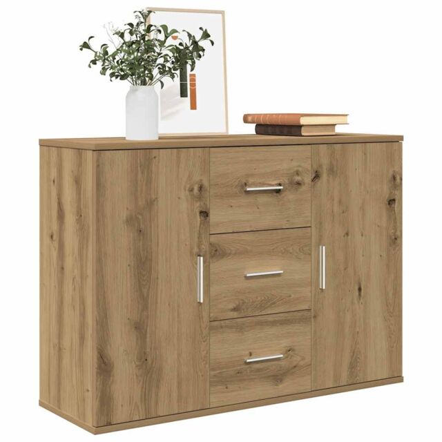 Berkfield Home Sideboard Artisan Oak 90x29.5x65 cm Engineered Wood in Brown - image 1