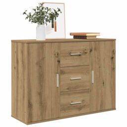 Berkfield Home Sideboard Artisan Oak 90x29.5x65 cm Engineered Wood in Brown - thumbnail 1