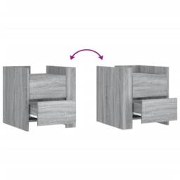 Berkfield Home Bedside Cabinet Grey Sonoma 45x50x50 cm Engineered Wood - Size: 45 x 50 x 50 cm - thumbnail 8