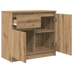 Berkfield Home Sideboard with Drawer Artisan Oak 71x35x65 cm Engineered Wood in Brown - Size: 71 x 35 x 65 cm - thumbnail 5