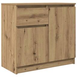Berkfield Home Sideboard with Drawer Artisan Oak 71x35x65 cm Engineered Wood in Brown - Size: 71 x 35 x 65 cm - thumbnail 2