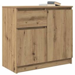 Berkfield Home Sideboard with Drawer Artisan Oak 71x35x65 cm Engineered Wood in Brown - Size: 71 x 35 x 65 cm - thumbnail 4
