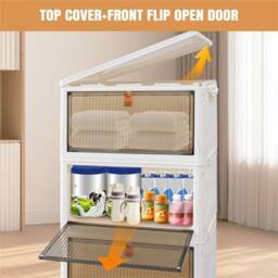 Kelvenix 4 Tier Plastic Storage Drawers Box Tower Unit in Beige - Size: 500mm - thumbnail 4