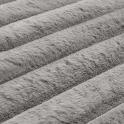 OHS Faux Fur Rug Ribbed Mat Luxury Carpet Anti Slip Runner in Grey - Size: 80 cm x 150 cm - thumbnail 8
