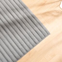 OHS Faux Fur Rug Ribbed Mat Luxury Carpet Anti Slip Runner in Grey - Size: 80 cm x 150 cm - thumbnail 6