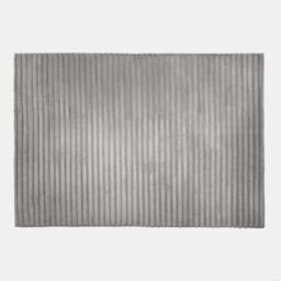 OHS Faux Fur Rug Ribbed Mat Luxury Carpet Anti Slip Runner in Grey - Size: 80 cm x 150 cm - thumbnail 7