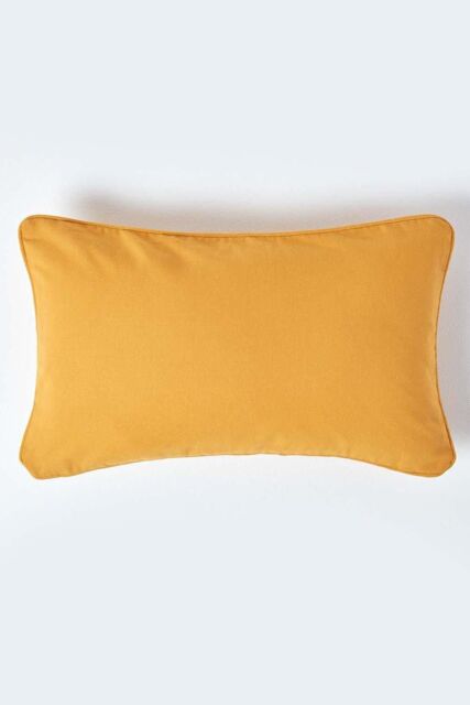 Homescapes Cotton Plain Cushion Cover in Mustard - Size: 45 cm x 45 cm - image 1