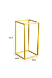 Living and Home 80cm H Rectangular Geometric Flower Rack Column Vases Wedding Centerpieces for Wedding Decorations in Gold - thumbnail 4
