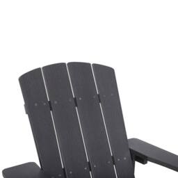 Wyld and Coco Living Garden Chair Dark Grey Faux Wood Weather Resistant Outdoor - thumbnail 7