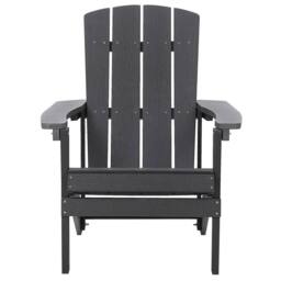 Wyld and Coco Living Garden Chair Dark Grey Faux Wood Weather Resistant Outdoor - thumbnail 4